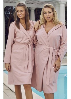 Szlafrok damski na długi rękaw Karina, Kolor róż pudrowy, Rozmiar S, Italian Fashion ze sklepu Intymna w kategorii Szlafroki damskie - zdjęcie 184128743