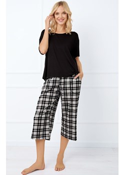 Piżama damska z krótkim rękawem i spodniami 7/8 Klara, Kolor czarno-biały, Rozmiar S, Italian Fashion ze sklepu Intymna w kategorii Piżamy damskie - zdjęcie 184128793