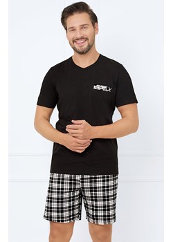 Piżama męska na krótki rękaw i krótkie spodnie Klark, Kolor czarno-biały, Rozmiar M, Italian Fashion ze sklepu Intymna w kategorii Piżamy męskie - zdjęcie 184128813