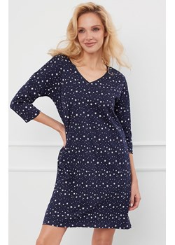 Bawełniana koszula nocna damska z rękaw 3/4 Libra, Kolor granatowy-wzór, Rozmiar S, Italian Fashion ze sklepu Intymna w kategorii Koszule nocne - zdjęcie 184128922