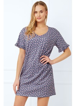 Koszula nocna damska na krótki rękaw w serduszka Lotte, Kolor jeans-wzór, Rozmiar M, Italian Fashion ze sklepu Intymna w kategorii Koszule nocne - zdjęcie 184128962