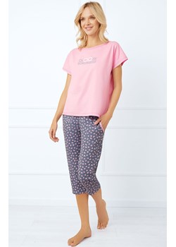 Piżama damska w serduszka na krótki rękaw i 3/4 spodnie Lotte, Kolor różowy-wzór, Rozmiar M, Italian Fashion ze sklepu Intymna w kategorii Piżamy damskie - zdjęcie 184128964