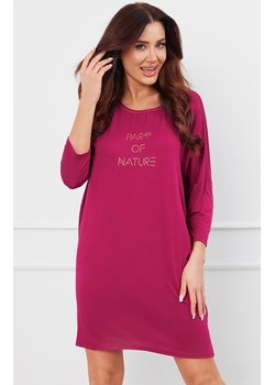 Koszula nocna damska z 3/4 rękawem Natura, Kolor wino, Rozmiar S, Italian Fashion ze sklepu Intymna w kategorii Koszule nocne - zdjęcie 184129132