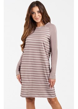 Koszula nocna damska cappuccino na długi rękaw Oda, Kolor cappuccino, Rozmiar M, Italian Fashion ze sklepu Intymna w kategorii Koszule nocne - zdjęcie 184129204