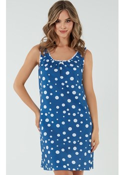Damska koszula nocna na szerokich ramiączkach niebieska Raba, Kolor niebieski-wzór, Rozmiar S, Italian Fashion ze sklepu Intymna w kategorii Koszule nocne - zdjęcie 184129413