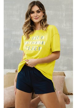 Piżama damska na krótki rękaw i krótkie nogawki Sidari, Kolor żółto-granatowy, Rozmiar XL, Italian Fashion - id: 172657 - marki Italian Fashion - 184129681 Piżama damska na krótki rękaw i krótkie nogawki Sidari, Kolor żółto-granatowy, Rozmiar XL, Italian Fashion ze sklepu Intymna w kategorii Piżamy damskie - zdjęcie 184129681