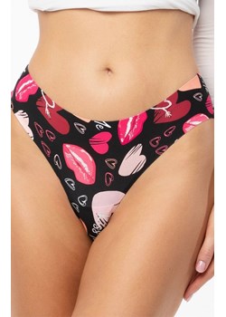 Figi brazylijskie Kiss Me, Kolor czarny-wzór, Rozmiar L, Julimex ze sklepu Intymna w kategorii Majtki damskie - zdjęcie 184130822