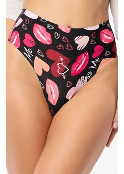 Stringi damskie z wysokim stanem Kiss Me, Kolor czarny-wzór, Rozmiar XXL, Julimex ze sklepu Intymna w kategorii Majtki damskie - zdjęcie 184130830