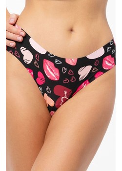 Figi damskie tanga z koronką Kiss Me, Kolor czarny-wzór, Rozmiar L, Julimex ze sklepu Intymna w kategorii Majtki damskie - zdjęcie 184130834