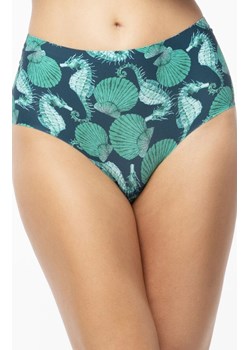 Figi damskie wysokie Sea Story Simple Maxi, Kolor granatowo-turkusowy, Rozmiar 2XL, Julimex ze sklepu Intymna w kategorii Majtki damskie - zdjęcie 184130982