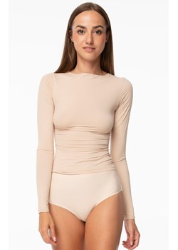 Bluzka damska z długim rękawem beżowa Simple Longsleeve, Kolor beżowy, Rozmiar L, Julimex ze sklepu Intymna w kategorii Bluzki damskie - zdjęcie 184131012