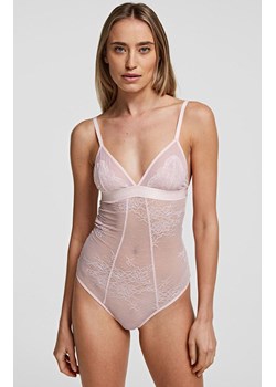Karl Lagerfeld body koronkowe Lace 211W2103, Kolor różowy, Rozmiar S, Karl Lagerfeld ze sklepu Intymna w kategorii Body damskie - zdjęcie 184131201
