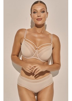 Biustonosz semi-soft z ozdobnymi paskami półusztywniany BC-928 Isla, Kolor beżowy, Rozmiar 65E, Kinga ze sklepu Intymna w kategorii Biustonosze - zdjęcie 184132124