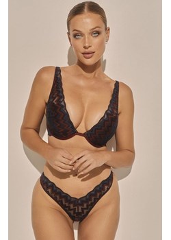 Biustonosz push-up typu bralette Windy PU-1166, Kolor bordowo-czarny, Rozmiar 65C, Kinga ze sklepu Intymna w kategorii Biustonosze - zdjęcie 184132414