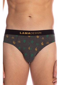 Bawełniane slipy męskie standard w print w kaktusy 2-pack M-1006SD, Kolor czarny-wzór, Rozmiar L, LAMA ze sklepu Intymna w kategorii Majtki męskie - zdjęcie 184132801