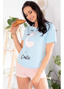 Bawełniana piżama damska Cute Flamant 0304, Kolor niebieski, Rozmiar S/M, LivCo Corsetti Fashion ze sklepu Intymna w kategorii Piżamy damskie - zdjęcie 184133501