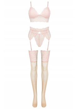 Flooranis Peach komplet 4-częściowy, Kolor brzoskwiniowy, Rozmiar L/XL, LivCo Corsetti Fashion ze sklepu Intymna w kategorii Komplety bielizny damskiej - zdjęcie 184133563
