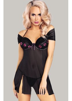 Komplet bielizny koszulka z miseczkami i stringi Kastalia LC 52431, Kolor czarny, Rozmiar S, LivCo Corsetti Fashion ze sklepu Intymna w kategorii Koszule nocne - zdjęcie 184133612