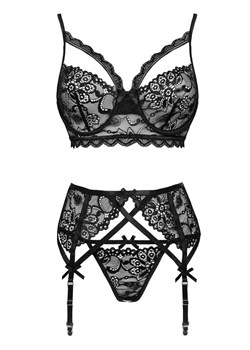 3-częściowy komplet bielizny biustonosz, pas, stringi Moridam LC 90552, Kolor czarny, Rozmiar L/XL, LivCo Corsetti Fashion ze sklepu Intymna w kategorii Komplety bielizny damskiej - zdjęcie 184133720