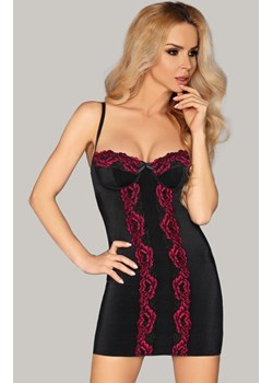 Komplet bielizny damskiej koszulka i stringi Roanna LC 90313, Kolor czarno-bordowy, Rozmiar L/XL, LivCo Corsetti Fashion ze sklepu Intymna w kategorii Koszule nocne - zdjęcie 184133790