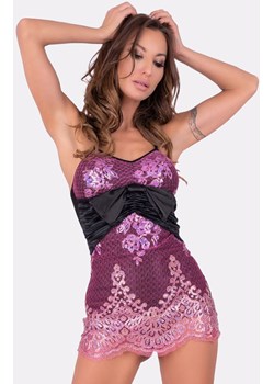Satare koszulka i stringi, Kolor różowo-czarny, Rozmiar S, LivCo Corsetti Fashion ze sklepu Intymna w kategorii Koszule nocne - zdjęcie 184133813