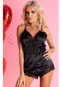 Piżama jednoczęściowa satynowe body Tarissam Black LC 90565, Kolor czarny, Rozmiar S/M, LivCo Corsetti Fashion ze sklepu Intymna w kategorii Piżamy damskie - zdjęcie 184133842