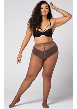 Gładkie rajstopy plus size damskie Charlotte 20 DEN, Kolor czarny (onyx), Rozmiar 5, Mona Queen Size ze sklepu Intymna w kategorii Rajstopy - zdjęcie 184139151