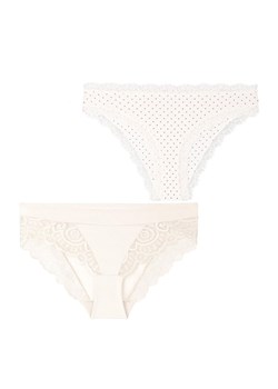 Moraj 2-pak figi damskie bikini wykończone koronką BCL1900-008_2, Kolor ecru-wzór, Rozmiar S, Moraj ze sklepu Intymna w kategorii Majtki damskie - zdjęcie 184139621
