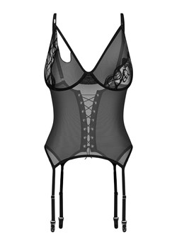 Exquisite transparentny gorset damski MP Black by Obsessive, Kolor czarny, Rozmiar S/M, Exquisite ze sklepu Intymna w kategorii Gorsety - zdjęcie 184141420