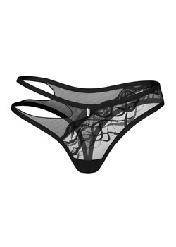 Exquisite czarne stringi damskie MP Black by Obsessive, Kolor czarny, Rozmiar L/XL, Exquisite ze sklepu Intymna w kategorii Majtki damskie - zdjęcie 184141432