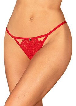 Obsessive czerwone stringi z otwartym krokiem Ingrida, Kolor czerwony, Rozmiar XL/2XL, Obsessive ze sklepu Intymna w kategorii Majtki damskie - zdjęcie 184141904