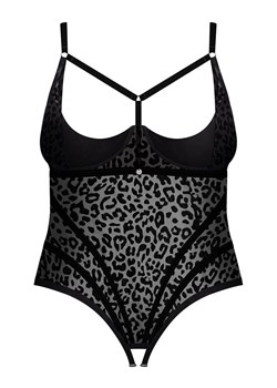 Jagueria body otwarte, Kolor czarny, Rozmiar 4XL/5XL, Obsessive ze sklepu Intymna w kategorii Body damskie - zdjęcie 184141961