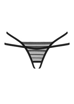 Exquisite otwarte stringi z czarnej siateczki Lune Bellis by Obsessive, Kolor czarny, Rozmiar XS/S, Exquisite ze sklepu Intymna w kategorii Majtki damskie - zdjęcie 184142130