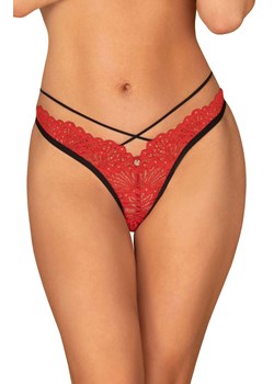 Obsessive Mettia stringi, Kolor czerwono-czarny, Rozmiar L/XL, Obsessive - id: 156244 - marki Obsessive - 184142262 Obsessive Mettia stringi, Kolor czerwono-czarny, Rozmiar L/XL, Obsessive ze sklepu Intymna w kategorii Majtki damskie - zdjęcie 184142262