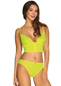 Obsessive neonowy komplet damski top i figi Neonia, Kolor żółty neon, Rozmiar S/M, Obsessive ze sklepu Intymna w kategorii Komplety bielizny damskiej - zdjęcie 184142321