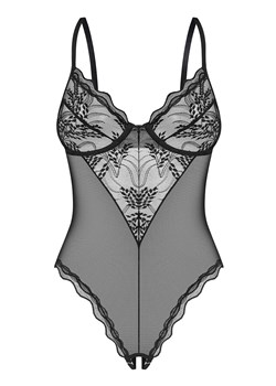 Exquisite czarne otwarte body damskie Perisia by Obsessive, Kolor czarny, Rozmiar XS/S, Exquisite ze sklepu Intymna w kategorii Body damskie - zdjęcie 184142540
