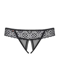 Obsessive stringi otwarte czarne koronkowe Shibu, Kolor czarny, Rozmiar S/M, Obsessive ze sklepu Intymna w kategorii Majtki damskie - zdjęcie 184142823