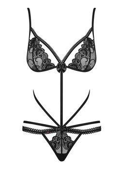 Obsessive czarne koronowe body damskie Wonderia teddy, Kolor czarny, Rozmiar S/M, Obsessive ze sklepu Intymna w kategorii Body damskie - zdjęcie 184142971