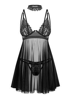 Obsessive damska koszulka nocna babydoll, stringi i choker Donarella, Kolor czarny, Rozmiar XS/S, Obsessive ze sklepu Intymna w kategorii Koszule nocne - zdjęcie 184143101