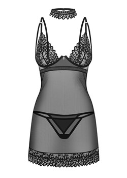 Obsessive damska koszulka nocna, stringi i choker Donarella, Kolor czarny, Rozmiar XS/S, Obsessive ze sklepu Intymna w kategorii Komplety bielizny damskiej - zdjęcie 184143111