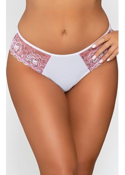 Fiori stringi damskie brazyliany z haftem, Kolor biało-różowy, Rozmiar S, PariPari Lingerie ze sklepu Intymna w kategorii Majtki damskie - zdjęcie 184143383