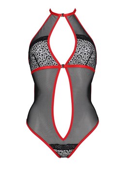 Satara body tiulowe, Kolor czerwono-czarny, Rozmiar L/XL, Passion ze sklepu Intymna w kategorii Body damskie - zdjęcie 184144211