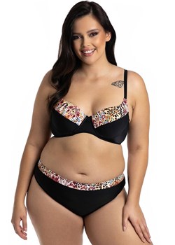 Dwuczęściowy strój kąpielowy plus size 73/04, Kolor czarny-wzór, Rozmiar XL, Primo ze sklepu Intymna w kategorii Stroje kąpielowe - zdjęcie 184144614