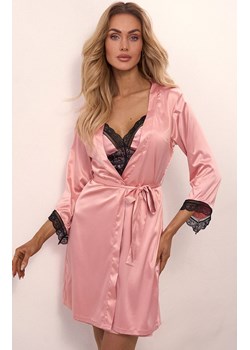 Satynowy szlafrok damski i stringi Ariladyen LC 90568, Kolor różowy, Rozmiar S/M, LivCo Corsetti Fashion ze sklepu Intymna w kategorii Szlafroki damskie - zdjęcie 184147433