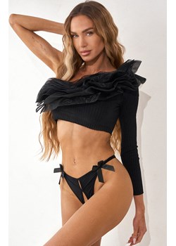 Czarne stringi damskie AURA, Kolor czarny, Rozmiar S/M, PURE SIN ze sklepu Intymna w kategorii Majtki damskie - zdjęcie 184147444