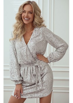 GLOSS Sukienka mini z cekinami w kolorze srebrnym, Kolor srebrny, Rozmiar S/M, PRIMODO ze sklepu Intymna w kategorii Sukienki - zdjęcie 184147711