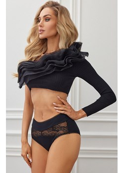 Pure Elegance Nr 16 czarne figi z wysokim stanem, Kolor czarny, Rozmiar S ze sklepu Intymna w kategorii Majtki damskie - zdjęcie 184148044