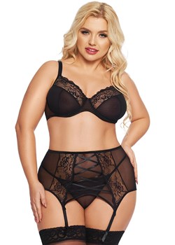 Komplet bielizny w kolorze czarnym plus size Dolores, Kolor czarny, Rozmiar XL, SoftLine Collection ze sklepu Intymna w kategorii Komplety bielizny damskiej - zdjęcie 184148921