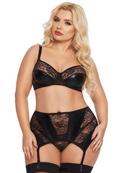 Koronkowy komplet plus size Joana, Kolor czarny, Rozmiar XL, SoftLine Collection ze sklepu Intymna w kategorii Komplety bielizny damskiej - zdjęcie 184148930