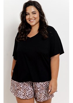 Dwuczęściowa piżama damska plus size Esti 3360, Kolor czarny-wzór, Rozmiar 3XL, Taro ze sklepu Intymna w kategorii Piżamy damskie - zdjęcie 184149633